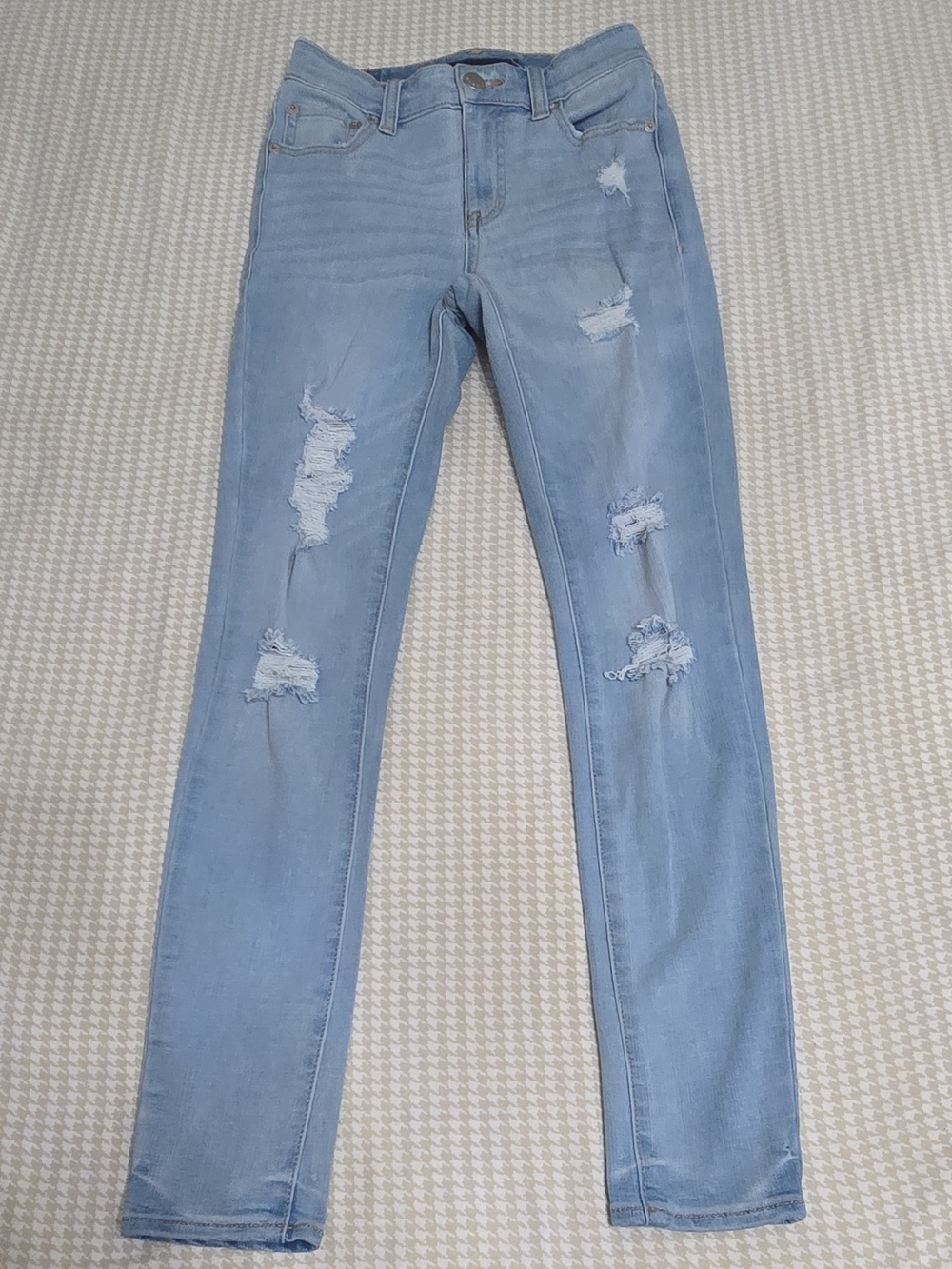 Aeropostale High Rise Jegging Distressed Jeggings in Blue